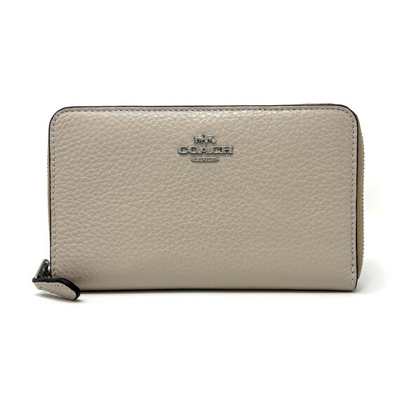 Coach Medium Id Zip Wallet in Steam Gray Leather C4124 - Picture 1 of 9